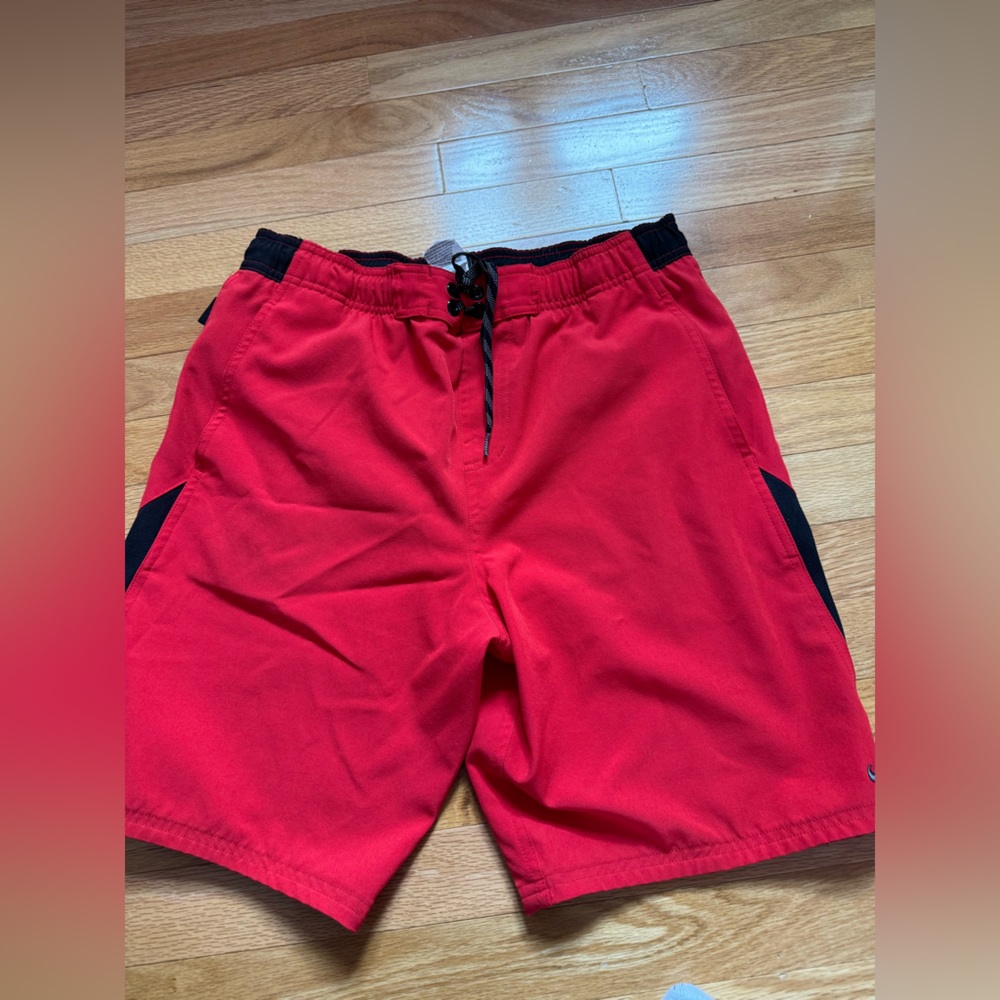red and black nike swim bottoms size s
